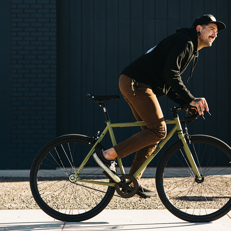 Bicicleta tracklocross 4130 Chromoly Matte Olive - Fijo y libre- Drop Bar 9