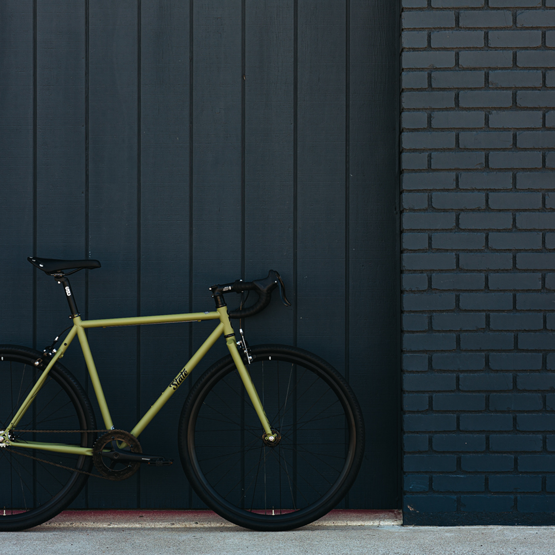 Bicicleta tracklocross 4130 Chromoly Matte Olive - Fijo y libre- Drop Bar 14