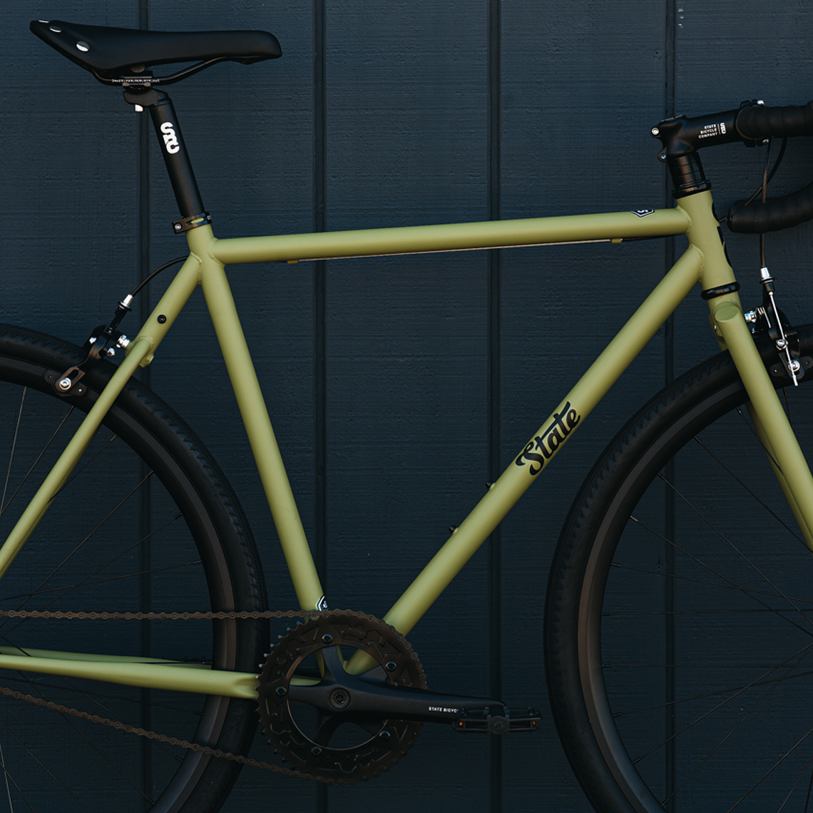 Bicicleta tracklocross 4130 Chromoly Matte Olive - Fijo y libre- Drop Bar 15