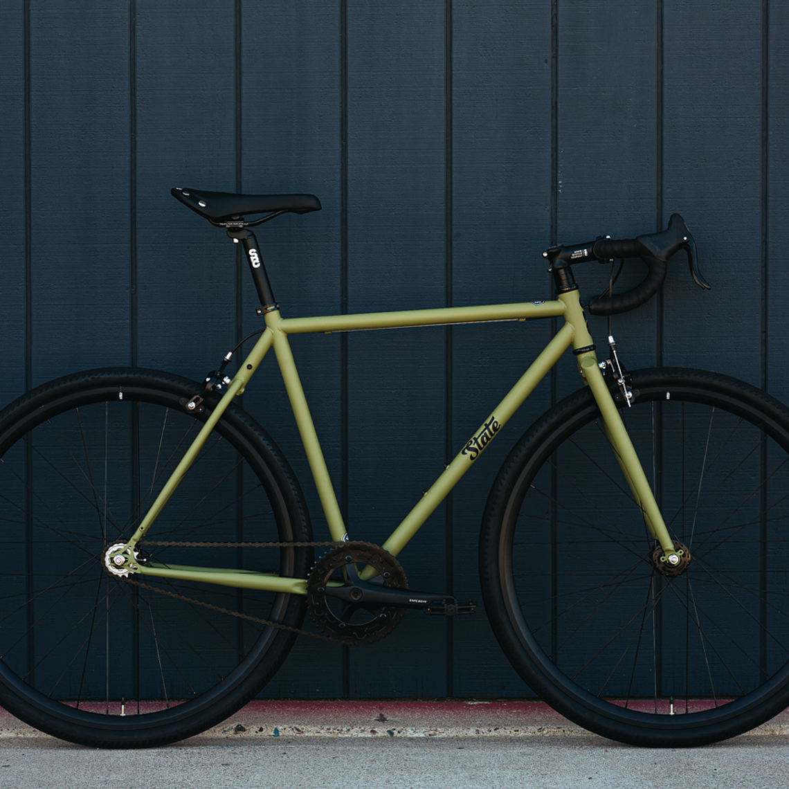 Bicicleta tracklocross 4130 Chromoly Matte Olive - Fijo y libre- Drop Bar 16