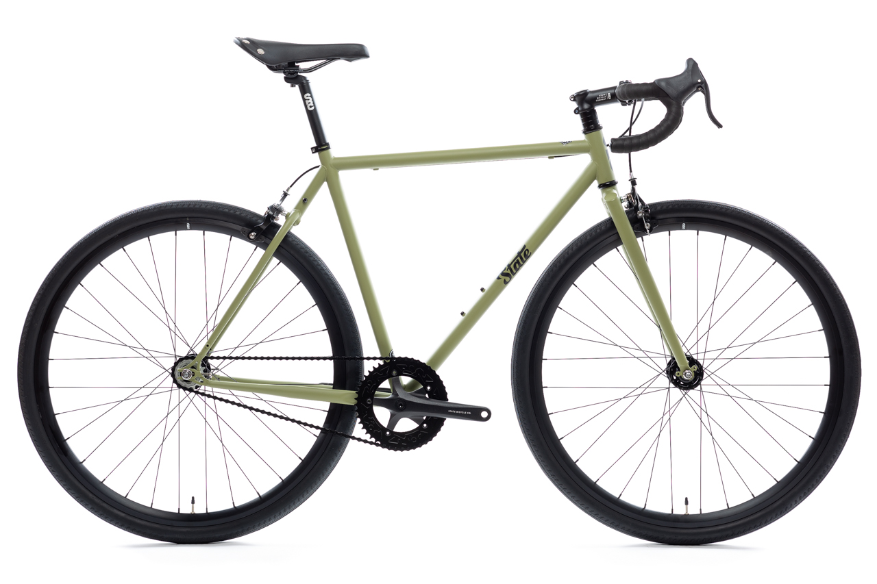 Bicicleta urbana State 4130 Chromoly V3, Matte Olive- 1 velocidad 1