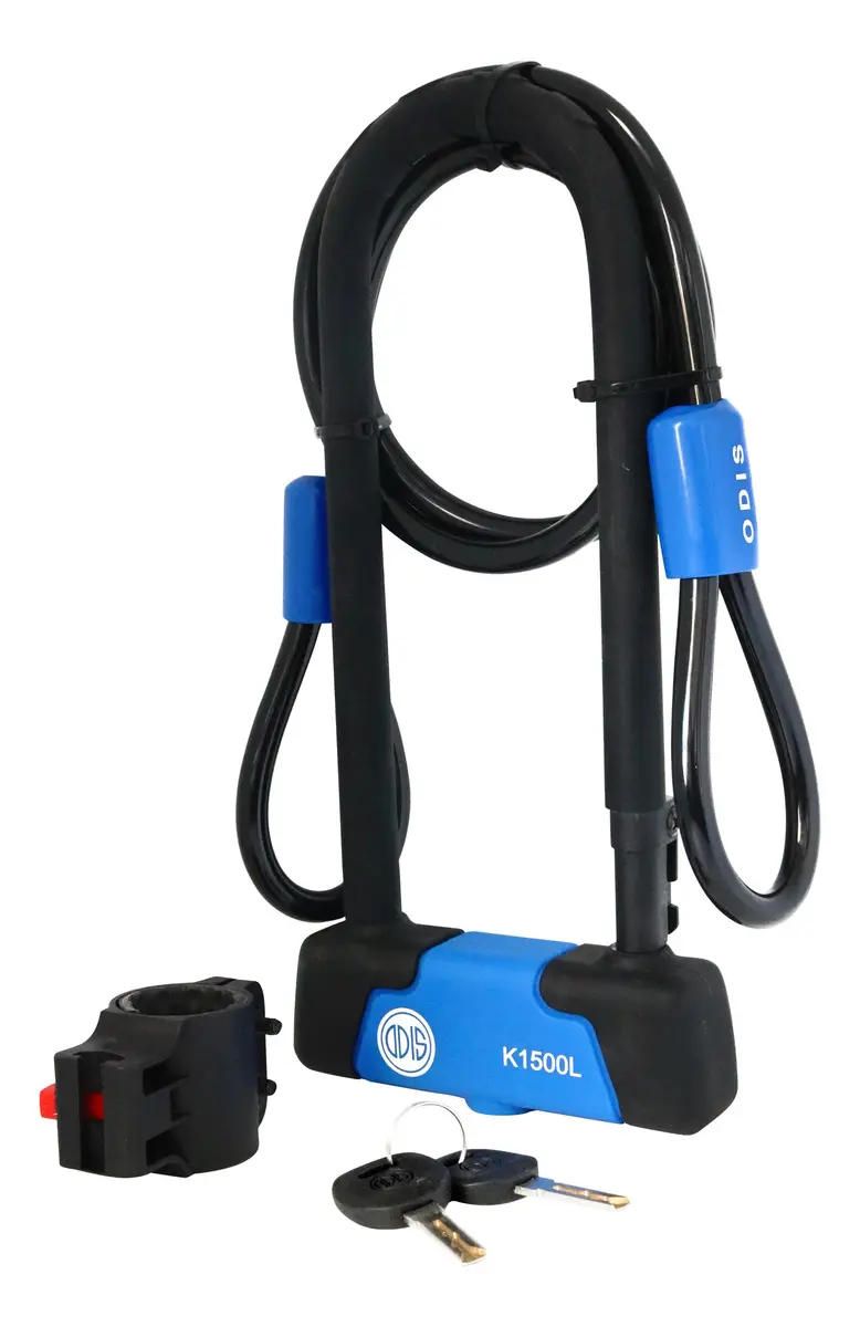 Set Candado para bicicleta U Lock Odis K1500l + Cable 10m X 1,2m 2