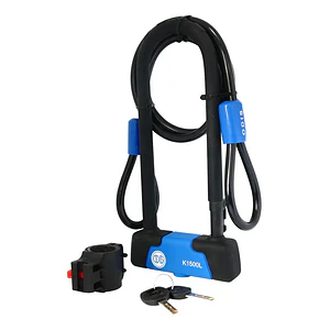 Set Candado para bicicleta U Lock Odis K1500l + Cable 10m X 1,2m