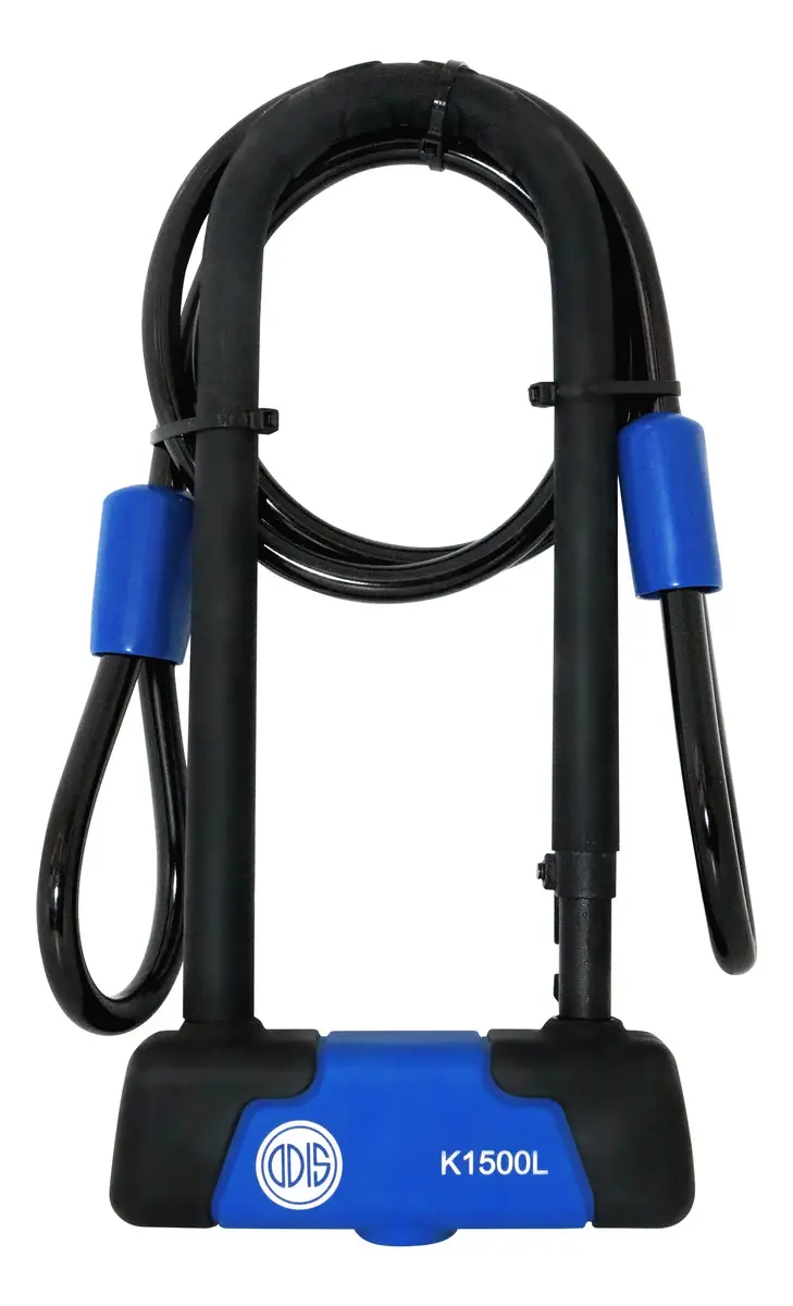 Set Candado para bicicleta U Lock Odis K1500l + Cable 10m X 1,2m 1