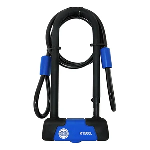 Set Candado para bicicleta U Lock Odis K1500l + Cable 10m X 1,2m