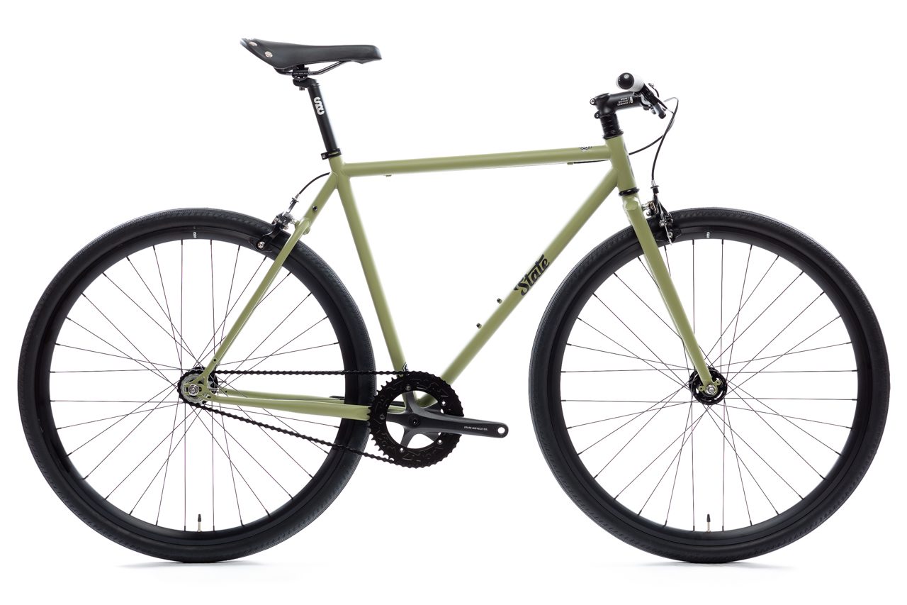 Bicicleta tracklocross 4130 Chromoly Matte Olive - Fijo y libre 1