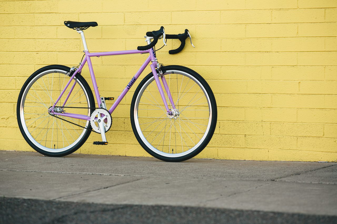 Bicicleta tracklocross 4130 Chromoly Purple - Fijo y libre 24