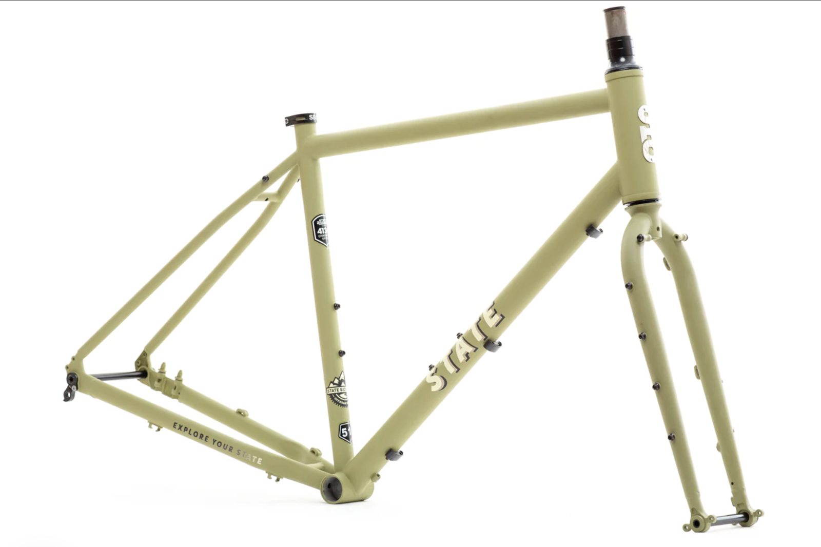 Frameset: marco y horquilla bicicleta gravel 4130 All Road - Matte Olive 1