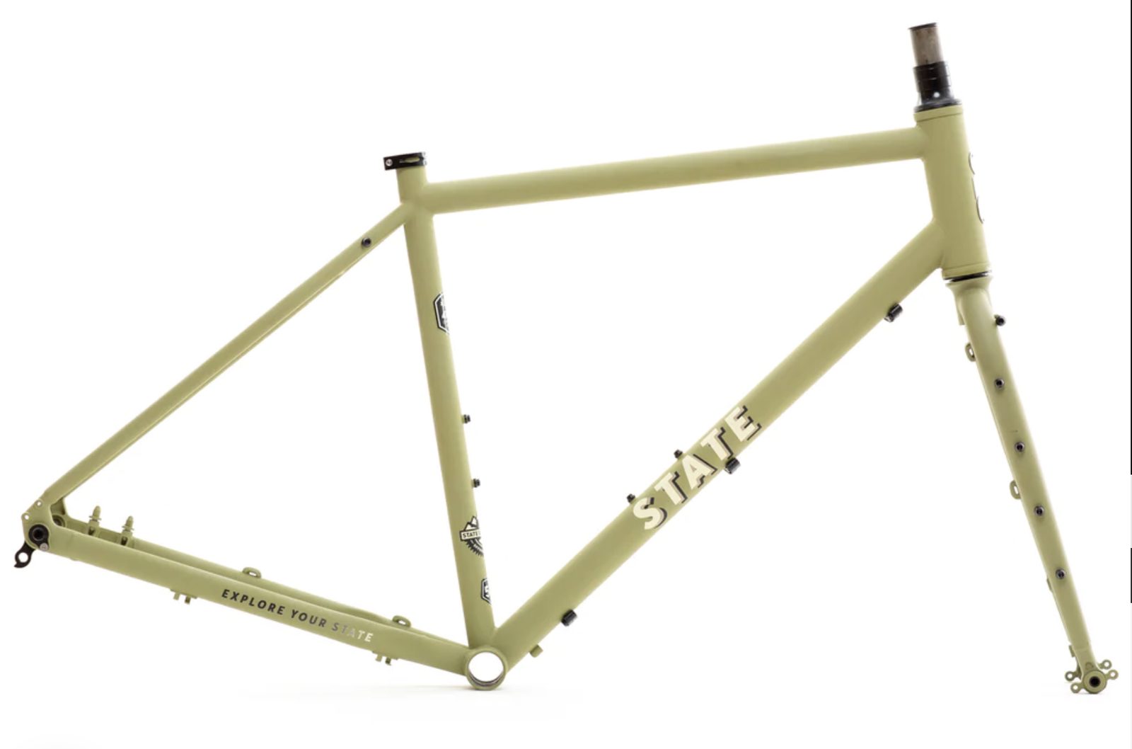 Frameset: marco y horquilla bicicleta gravel 4130 All Road - Matte Olive 2