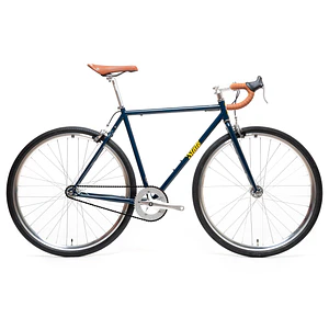 Bicicleta tracklocross 4130 Chromoly Navy Gold - Fijo y libre- Drop Bar