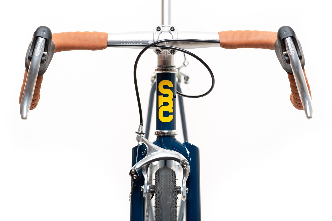 Bicicleta tracklocross 4130 Chromoly Navy Gold - Fijo y libre- Drop Bar 2