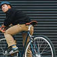 Bicicleta tracklocross 4130 Chromoly Navy Gold - Fijo y libre- Drop Bar - Miniatura 6