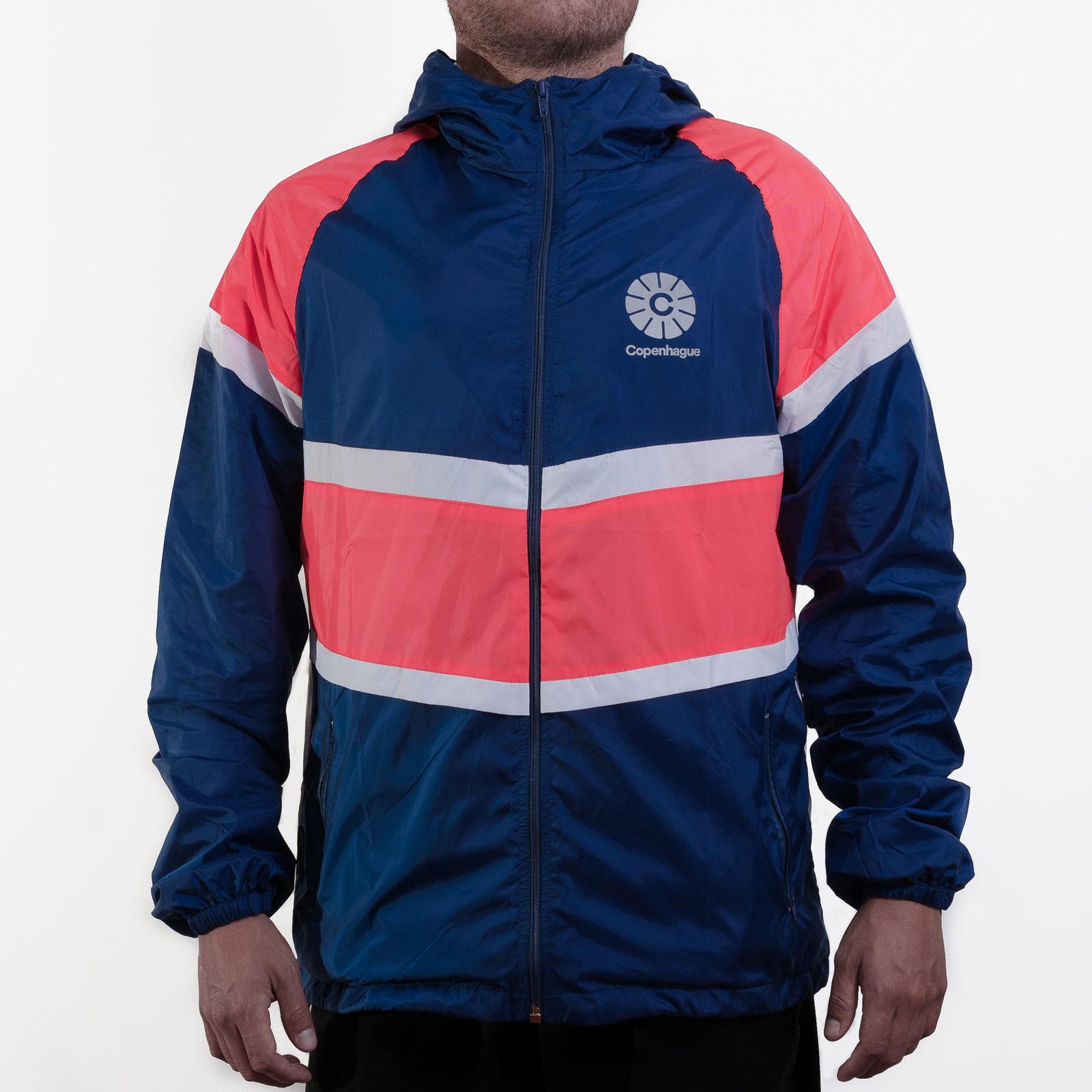 Cortaviento unisex Copenhague - Azul, fucsia 1