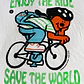 Polera urbana Enjoy the ride por Álvaro Ardiles - Blanca - Miniatura 1
