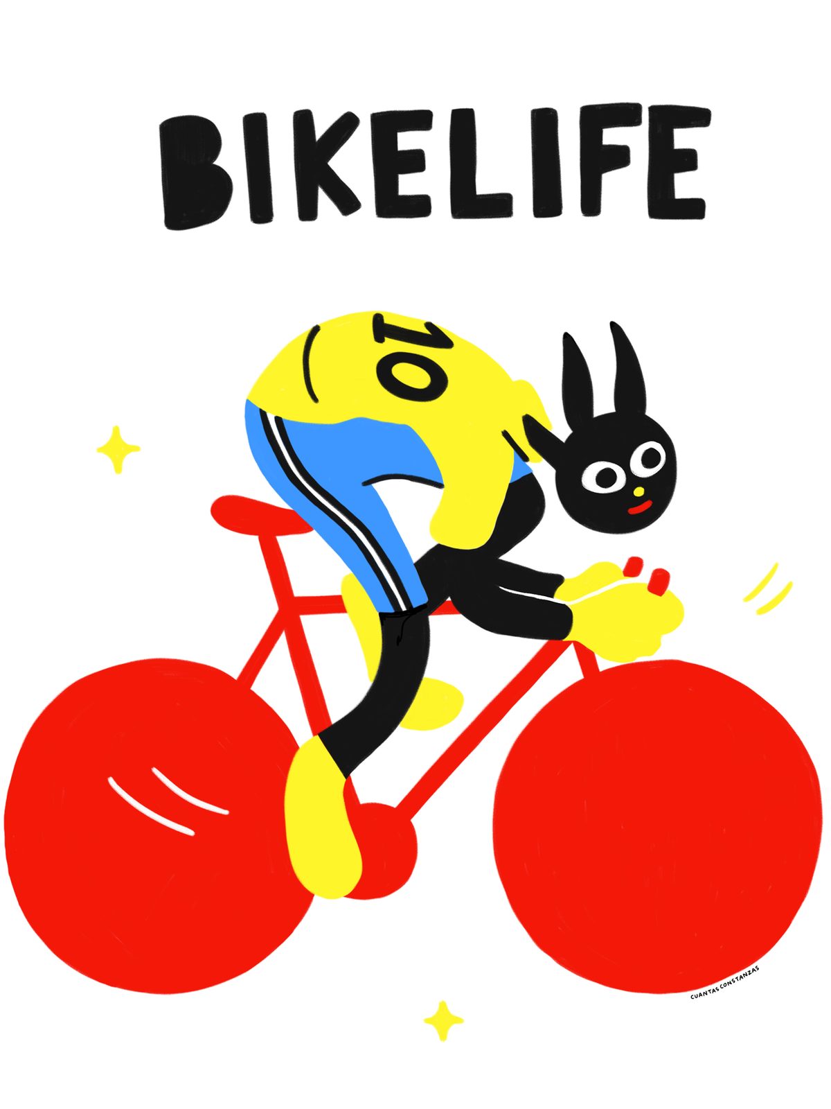 Ilustración enmarcada Bike Life por Cuantasconstanzas 1