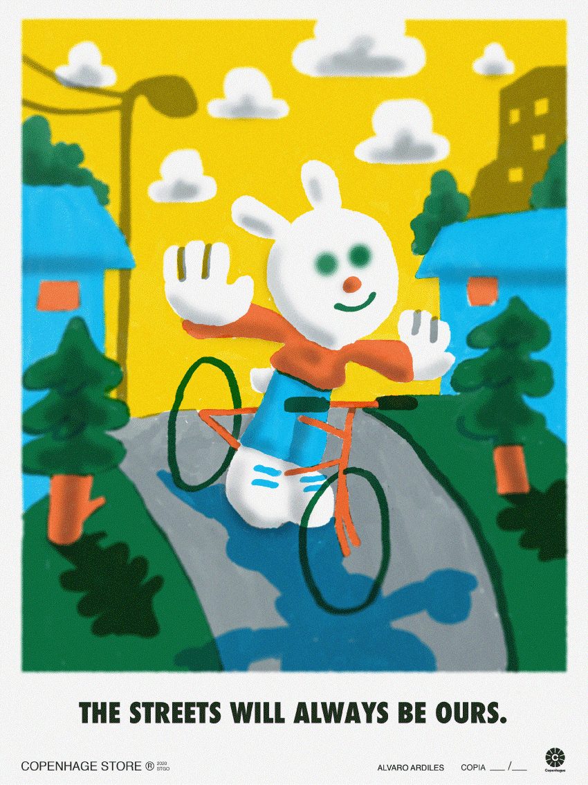 Ilustración enmarcada Flying Bike por Alvaro Ardiles 1