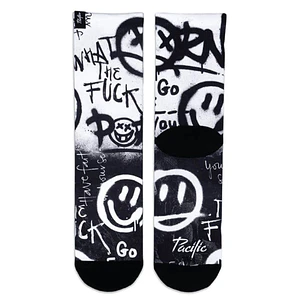 Medias estampadas Pacific - Acid blanco y negro