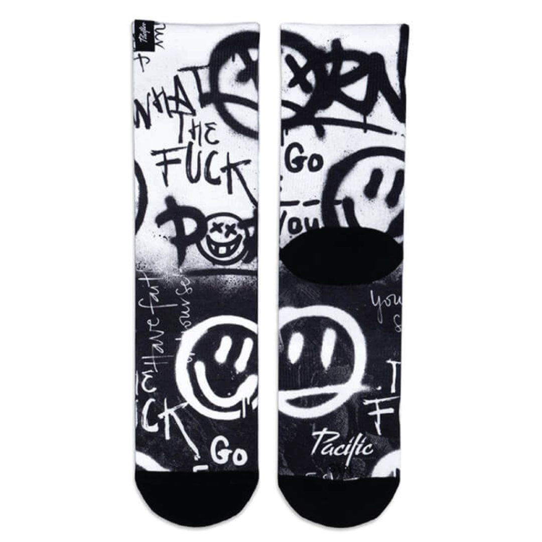 Medias estampadas Pacific - Acid blanco y negro 1