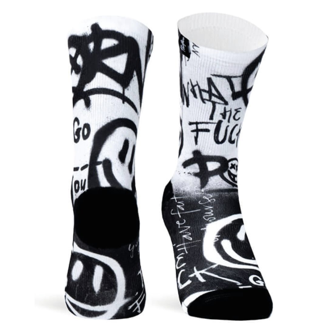 Medias estampadas Pacific - Acid blanco y negro 2