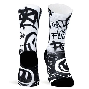 Medias estampadas Pacific - Acid blanco y negro