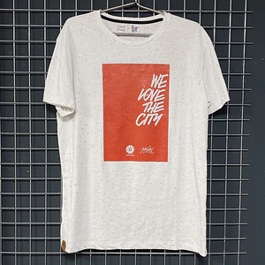Polera urbana We love the city por KidMaikel - Blanca, rojo