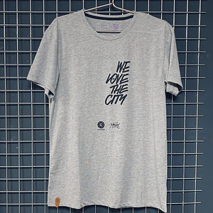 Polera urbana We love the city por KidMaikel - Gris