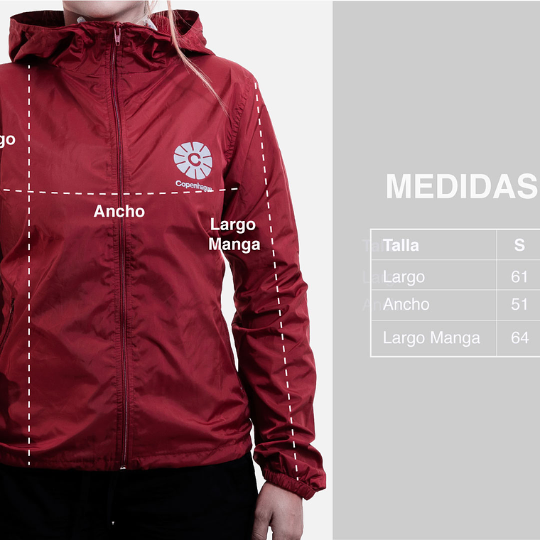 Cortaviento mujer Copenhague - Rojo 8