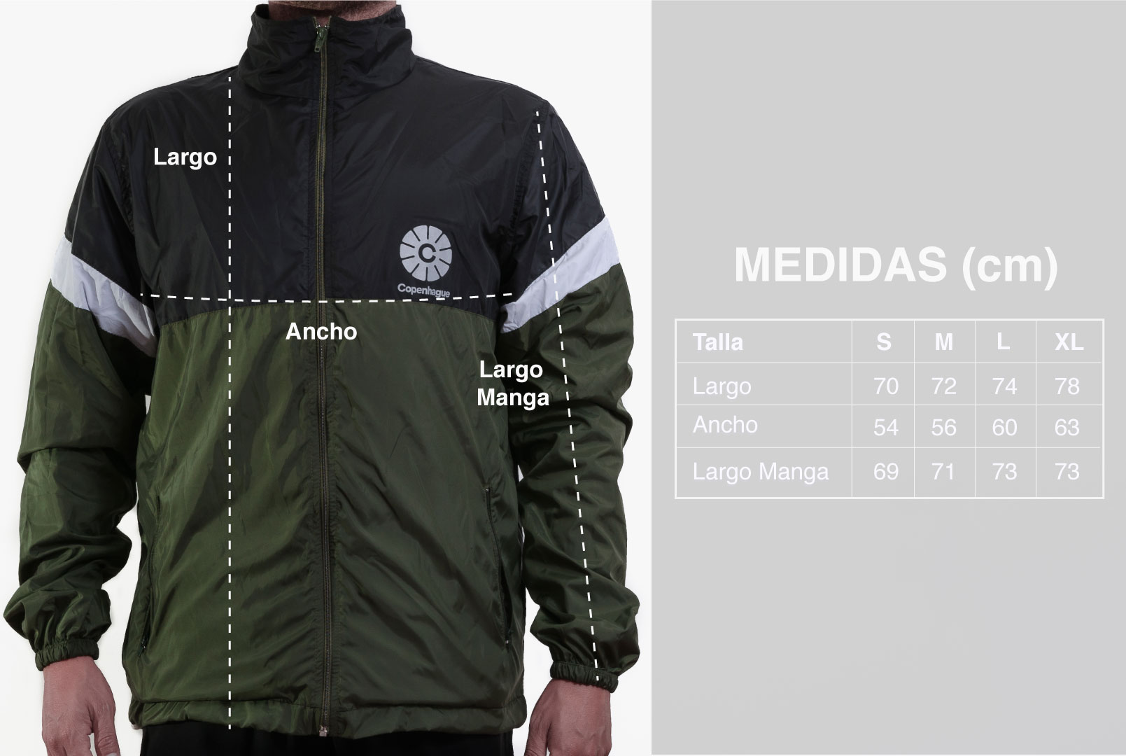 Cortaviento unisex Copenhague - Verde, negro 6