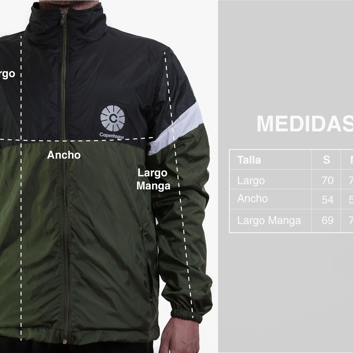 Cortaviento unisex Copenhague - Verde, negro 6