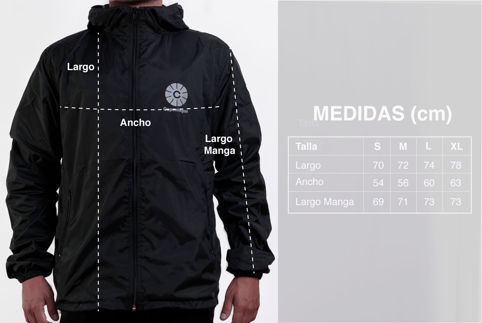 Cortaviento unisex Copenhague - Negro 7