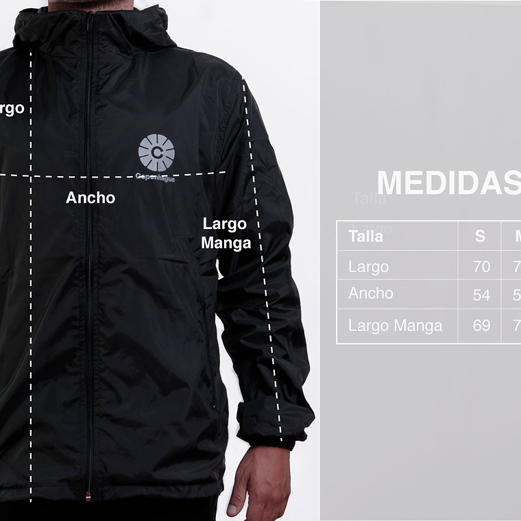 Cortaviento unisex Copenhague - Negro 7