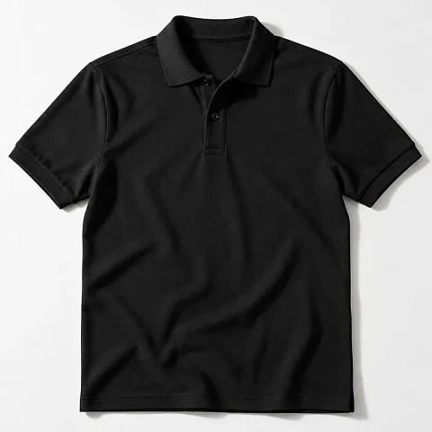 Polo urbano negro de algodón