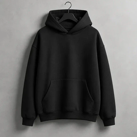 Hoodie negro de corte relajado