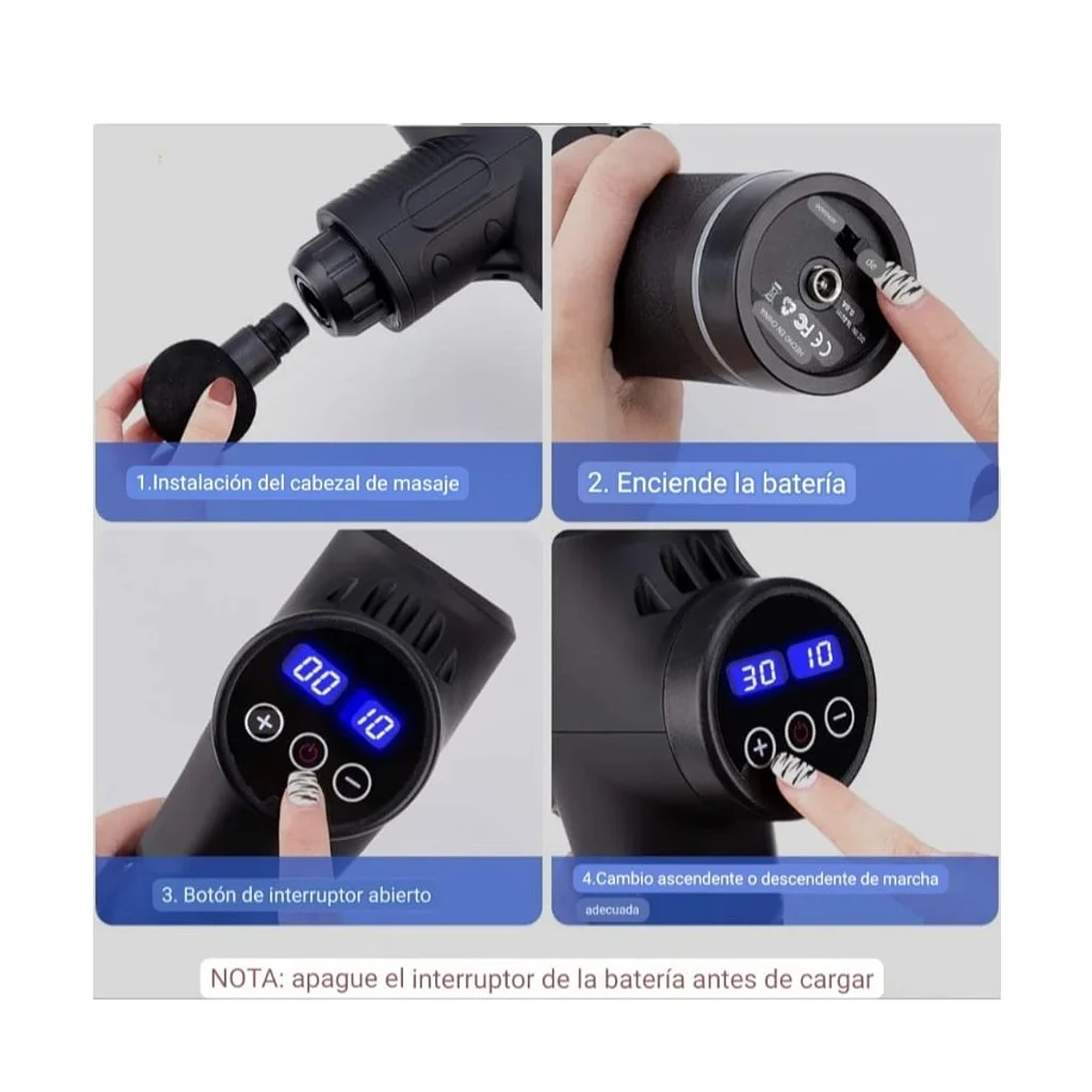 Masajeador Percutor 30 Velocidades Digital