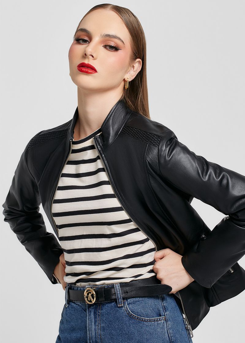 CASACA DE CUERO CON DIFERENTES TEXTURAS 4