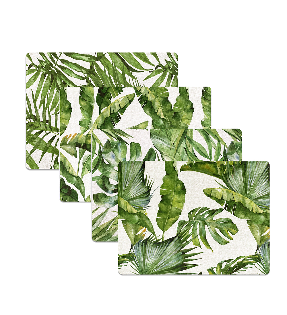 Set 4 Individuales Plantas Rectangular