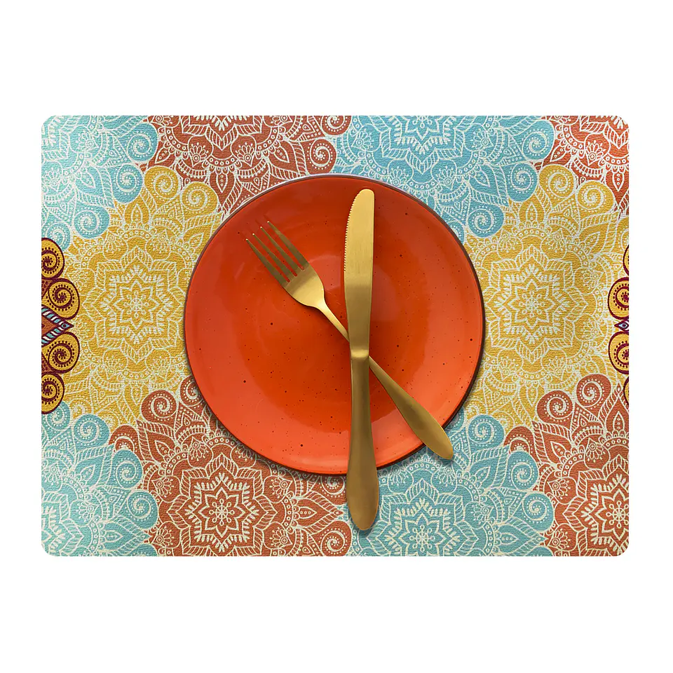 Set 4 Individuales Mandalas Rectangular 12