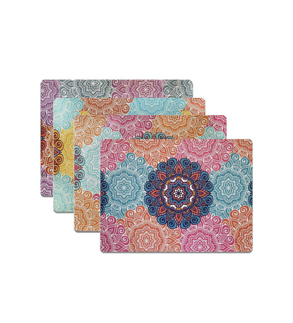 Set 4 Individuales Mandalas Rectangular