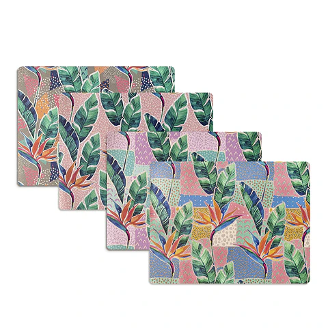 Set 4 Individuales Ave del Paraíso Rectangular