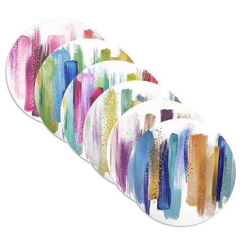 Set 6 Individuales Pinceladas Redondo