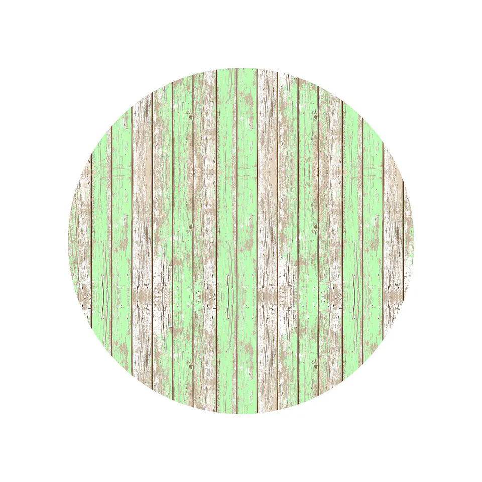 Madera Vintage Verde Redonda 1