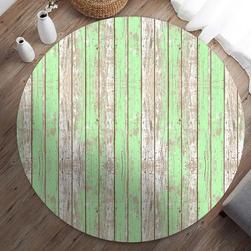 Madera Vintage Verde Redonda 2