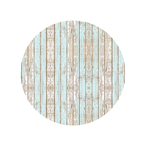 Madera Vintage Azul Redonda