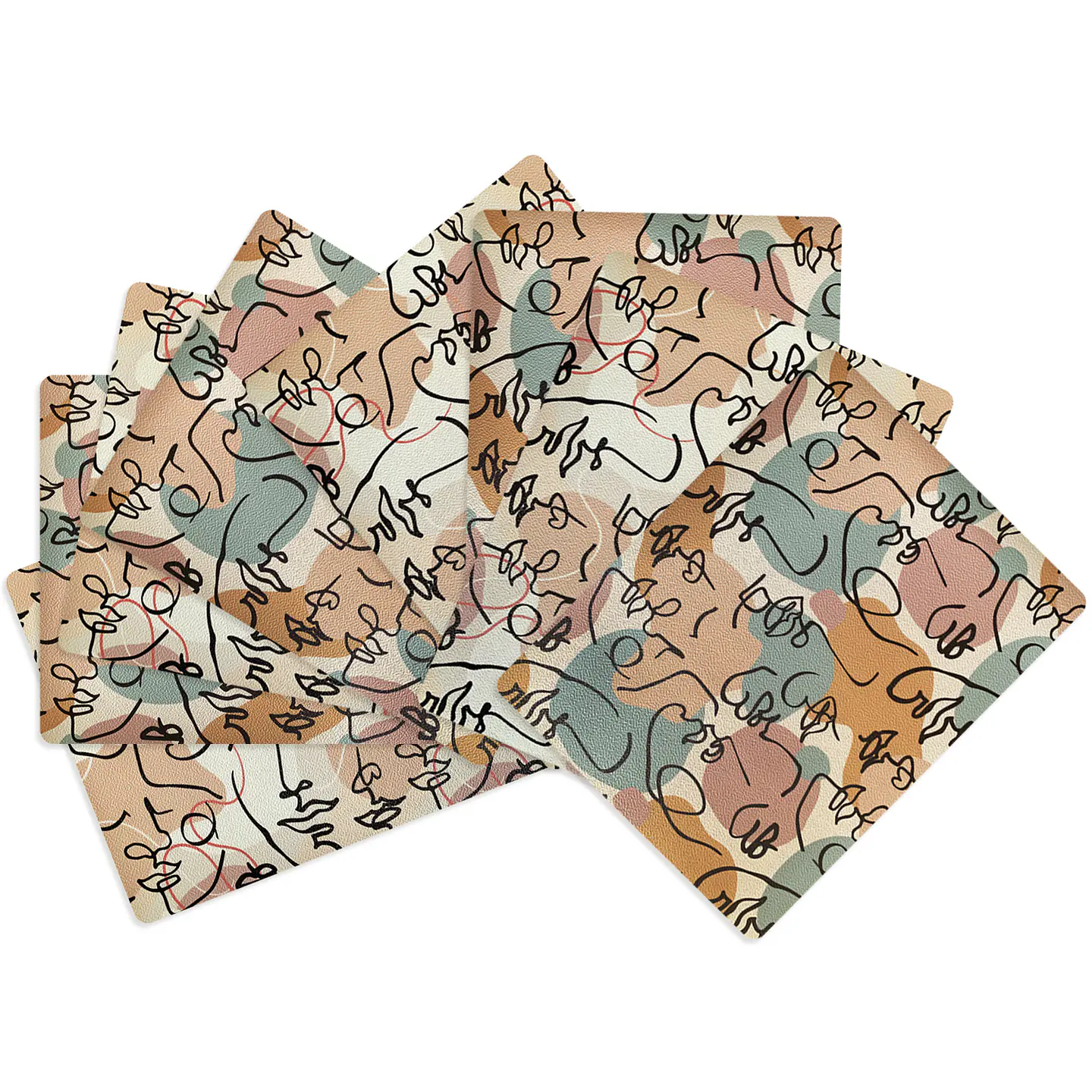 Set 8 Individuales Caras Rectangular 1