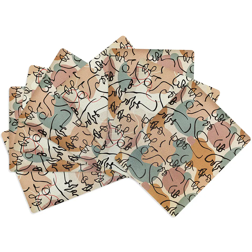 Set 8 Individuales Caras Rectangular 1