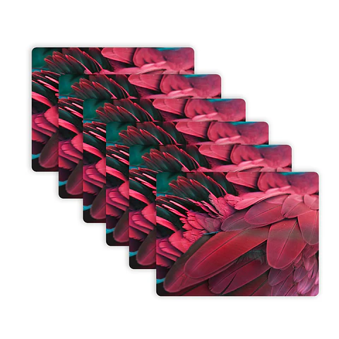 Set 6 Individuales Plumas Cacatúa Galah