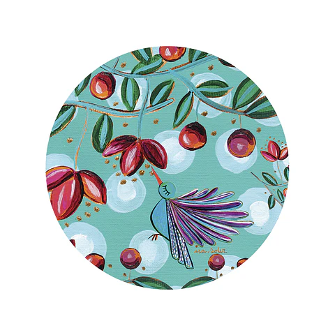 Set 6 Individuales Redondo Colibrí Turquesa