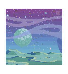 Playmat Pixel Moon 70 x 70 cms