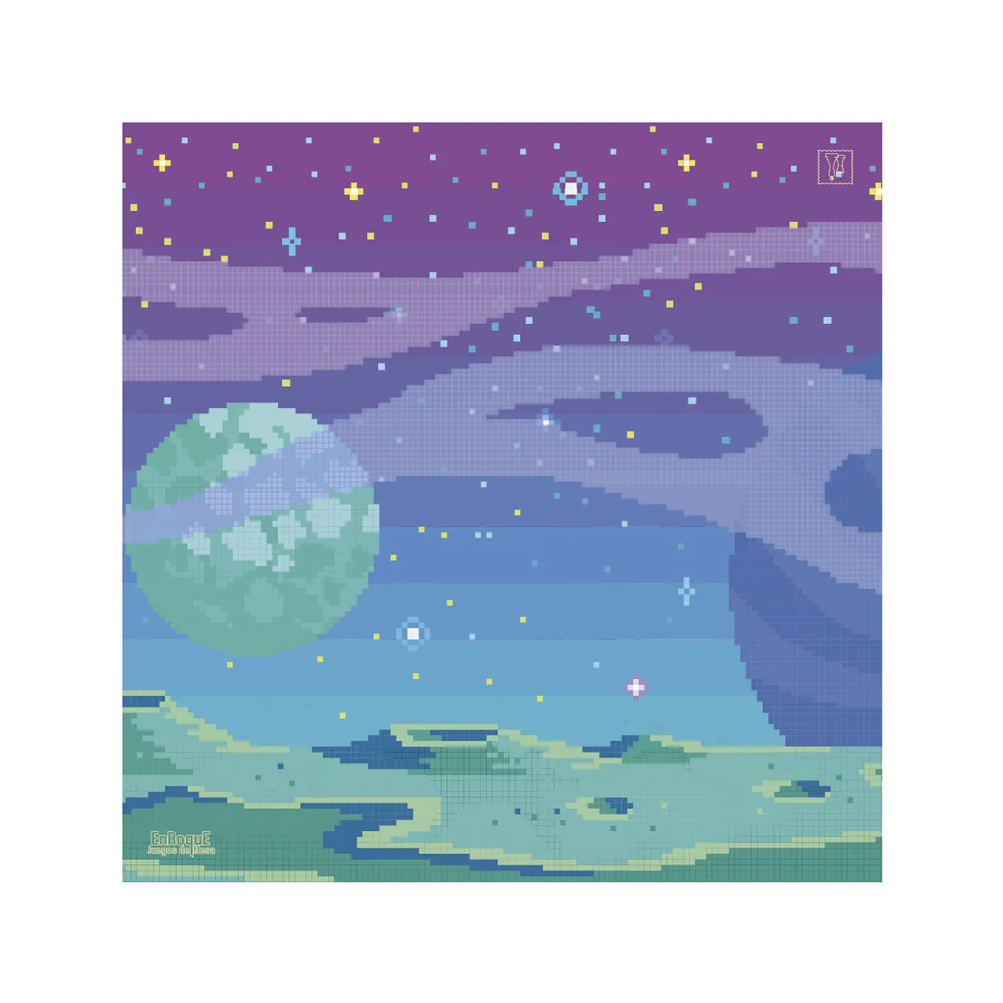 Playmat Pixel Moon 90 x 90 cms 1