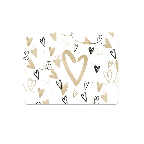 Set 8 Individuales Golden Heart Rectangular